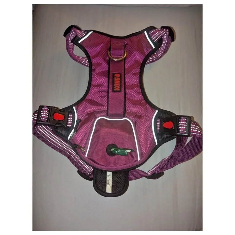 KONG Reflective Pocket Waste Bag Pink Harness XL Retail $70